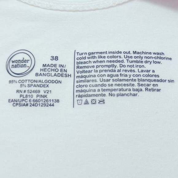 2-pack cotton NWT beginner sport bras, Rose / white, 1pc straps r NOT adjustable - Picture 14 of 15